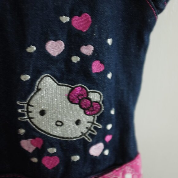Sanrio Hello Kitty denim belted dress embroidery size 6X - Picture 4 of 10